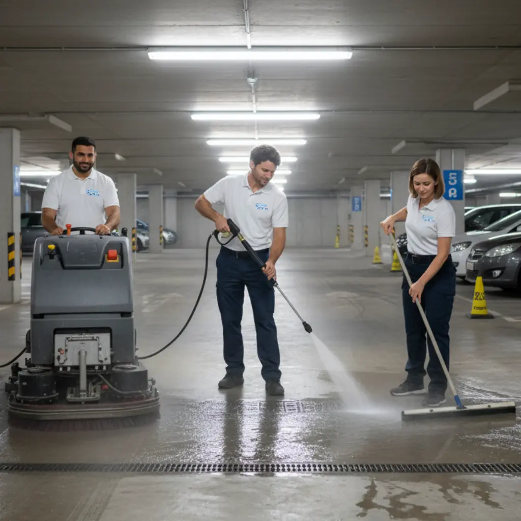 Reinigung von Fahrwegen und Parkflächen – professionelle Pflege von Fahrgassen, Stellplätzen und stark frequentierten Zonen.