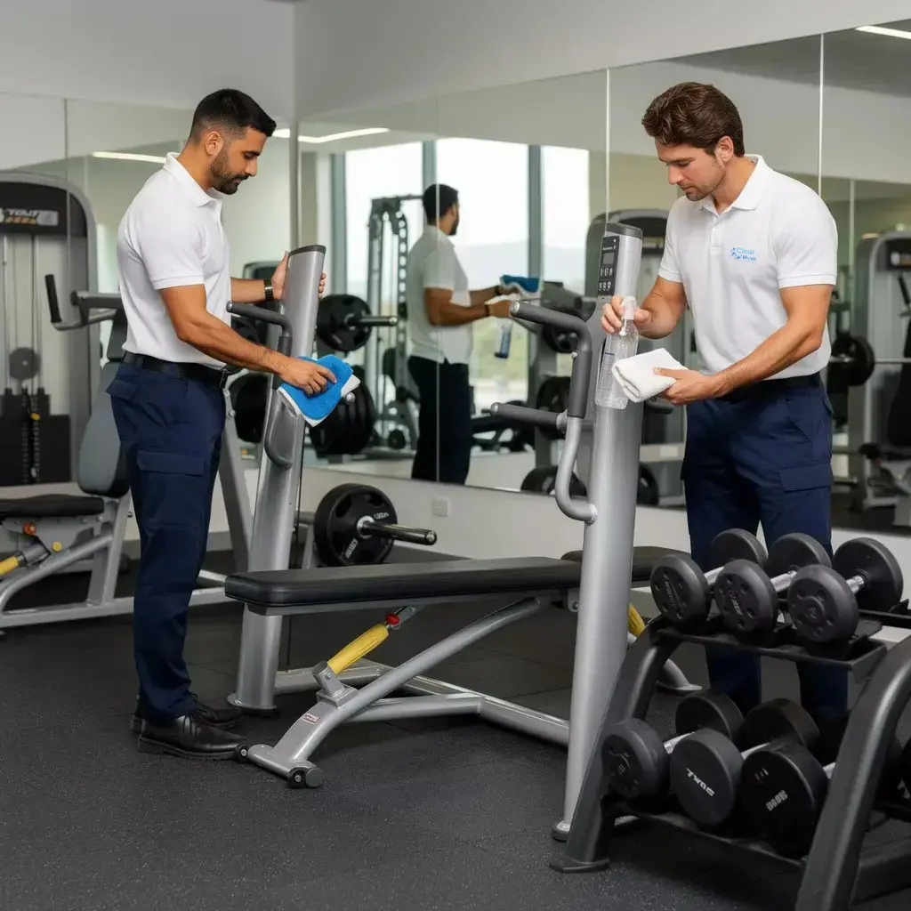 Reinigung von Fitnessgeräten – gründliche Reinigung und Desinfektion von Griffen, Polstern, Displays und Kontaktflächen